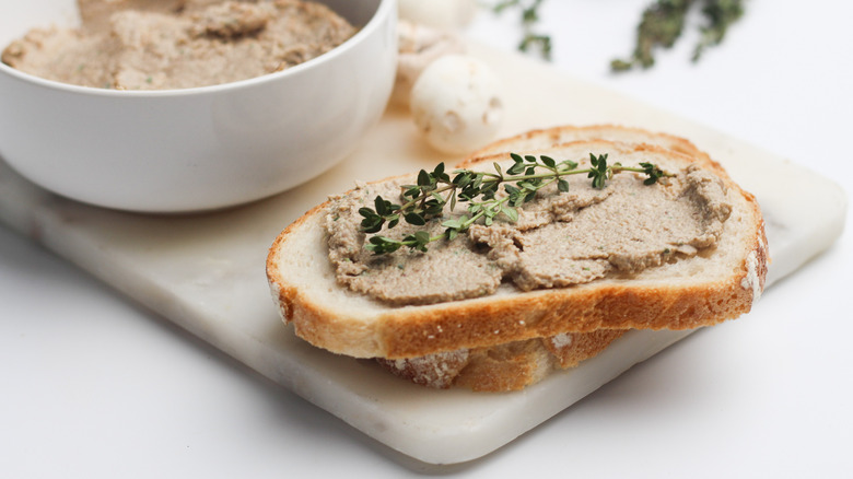 Pate with thyme on toast