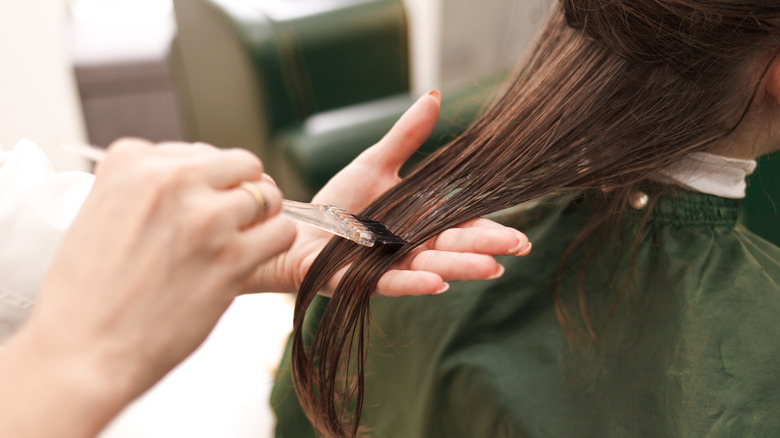 Deep conditioning treatment applied to hair
