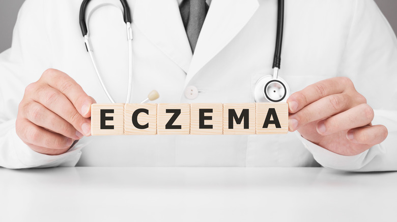 blocks spelling "eczema"