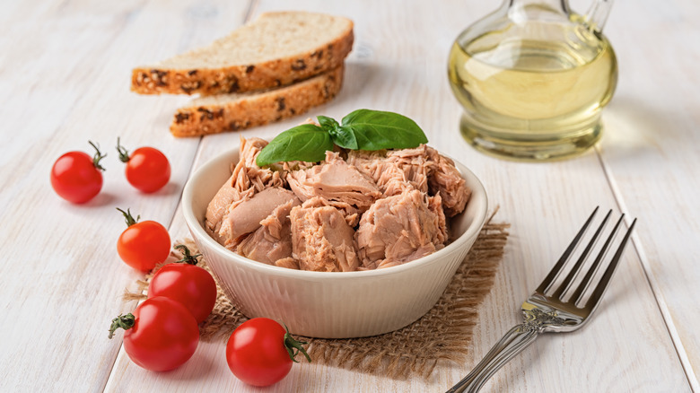 Tuna salad in a bowl