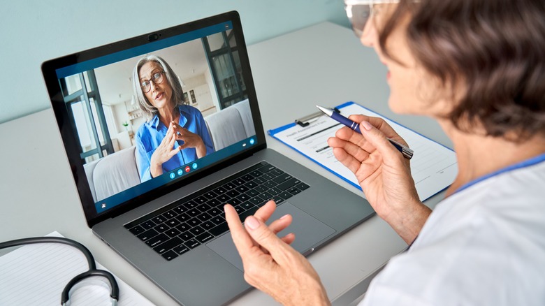 woman in a telehealth appointment