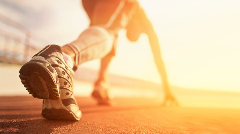 Close up of running shoe