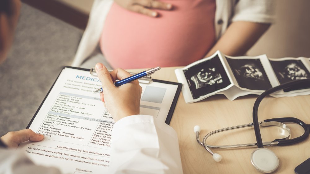 Pregnant woman at doctor's office