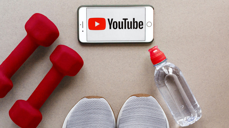 fitness equipment, Youtube on iphone
