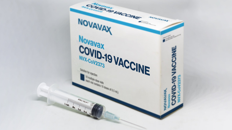 Novavax box and syringe
