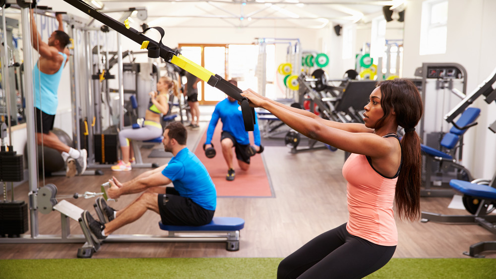 Indoor shot of a busy gym