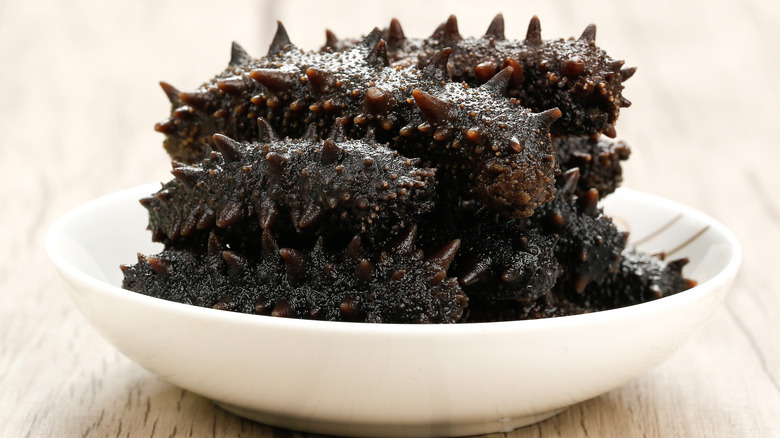 Bowl of sea cucumbers