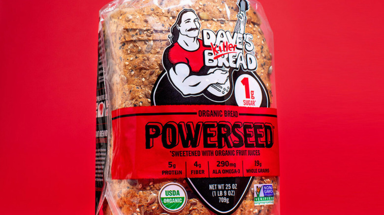 daves bread on red background