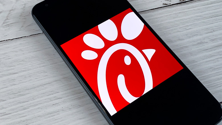 Chick-fil-A on phone