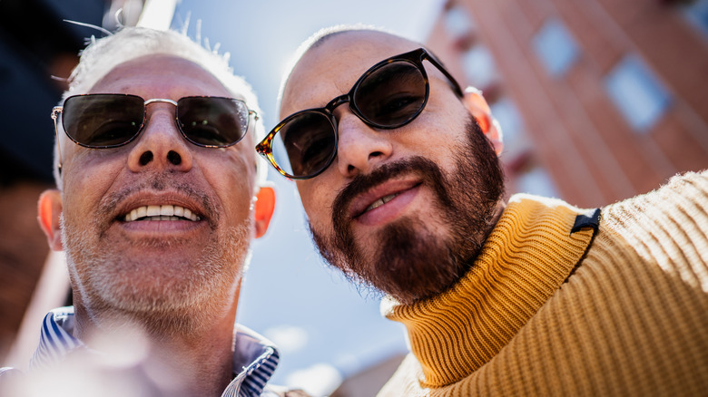 Couple outdoors sunglasses