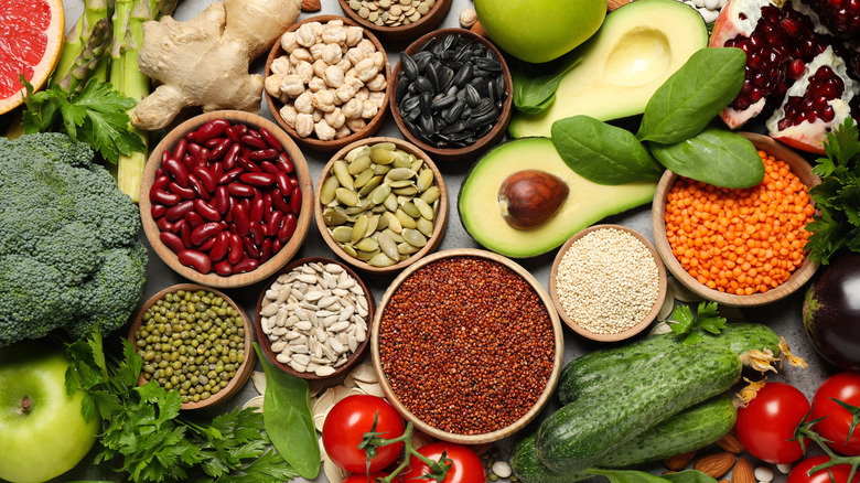 Vegetables and nuts and seeds