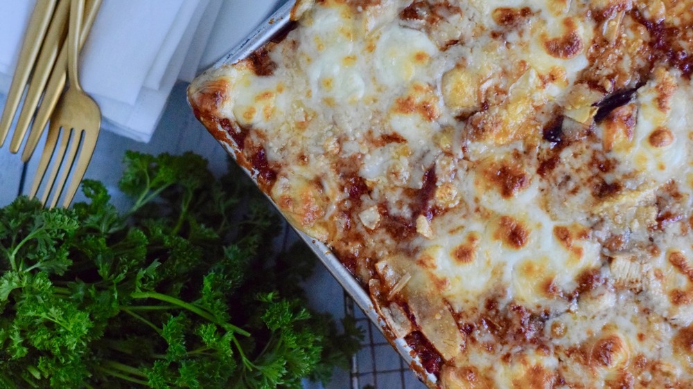 keto eggplant lasagna with parsley