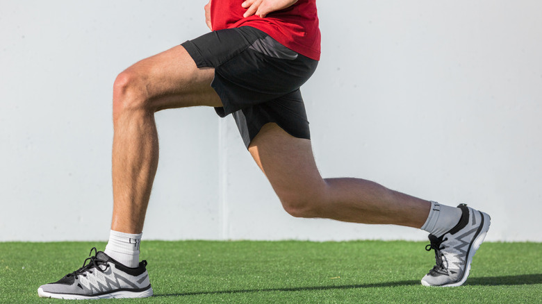 man doing lunges