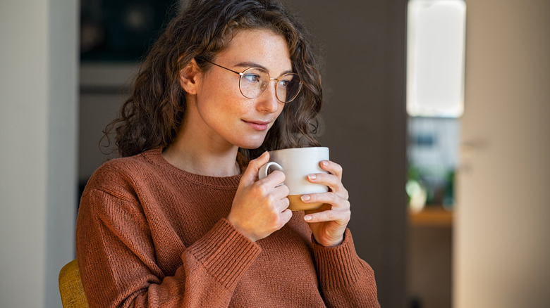 woman drinking tea