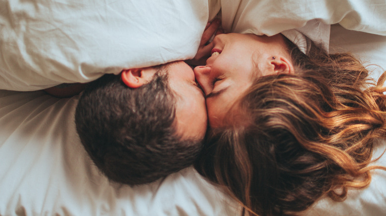 Couple in bed together