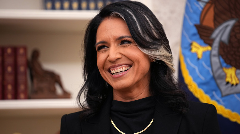 Director of National Intelligence Tulsi Gabbard at her swearing-in ceremony in February, 2025