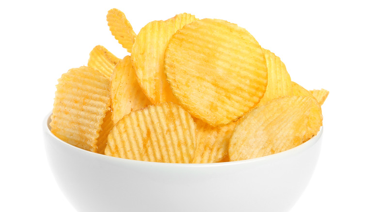 Potato chips in a bowl