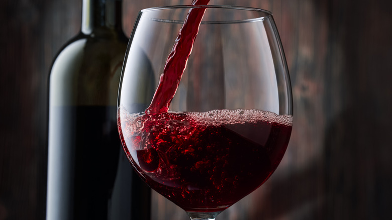 Glass of red wine