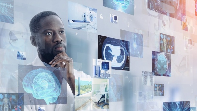 artist's concept of doctor working with AI