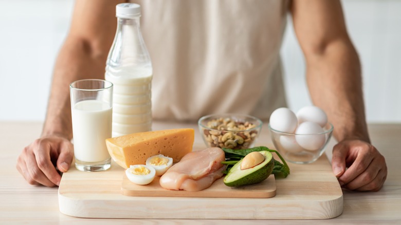 Platter of protein-rich foods