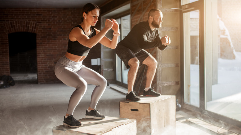 A couple does a CrossFit workout together