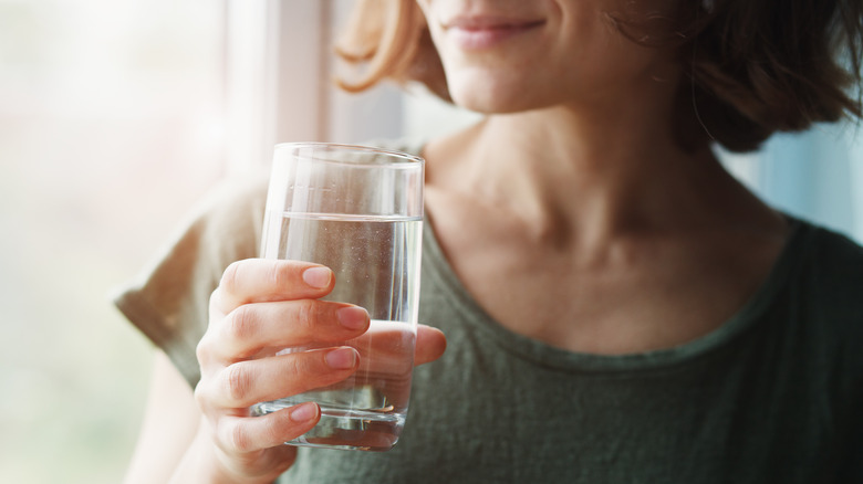 Woman drinking water