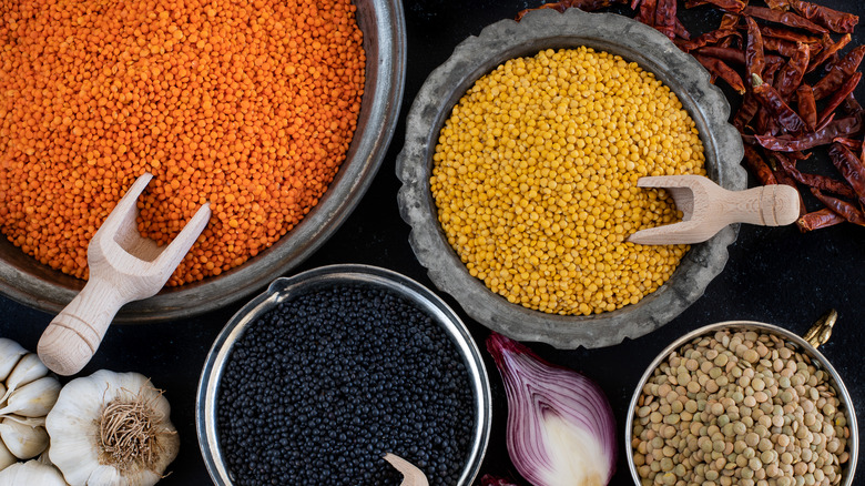 Bowls of lentils