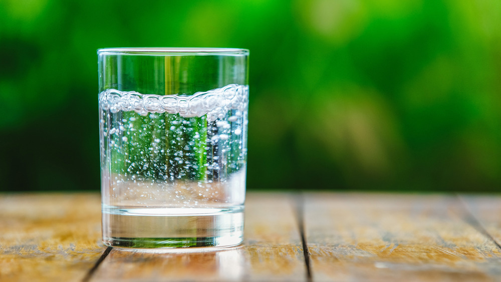 Glass of sparkling water