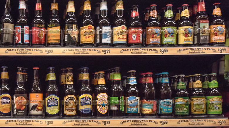 beer on store shelf