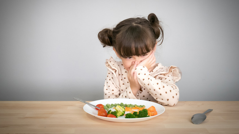 A child is being picky about their food