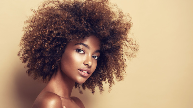 Woman with attractive facial features