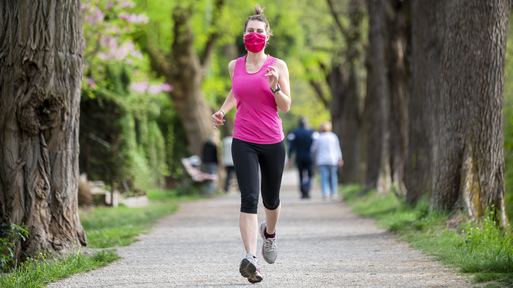 woman running outside