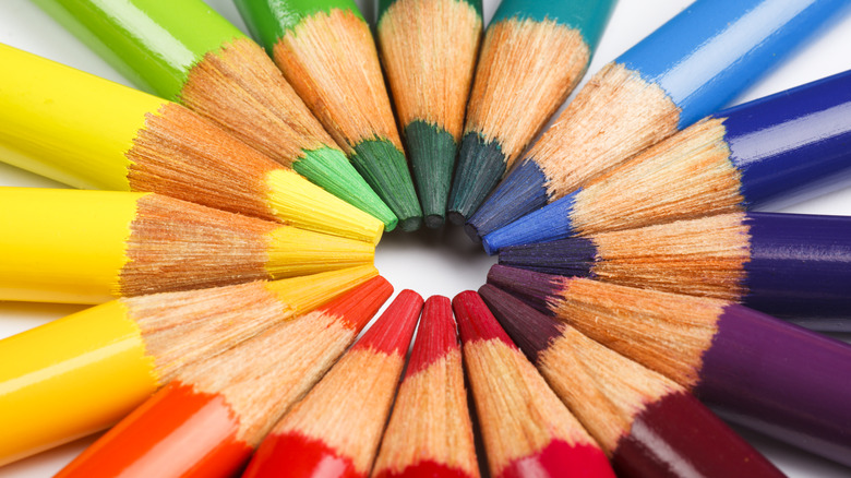 Color wheel with pencil colors