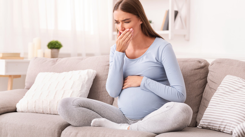 Pregnant woman feeling nauseous