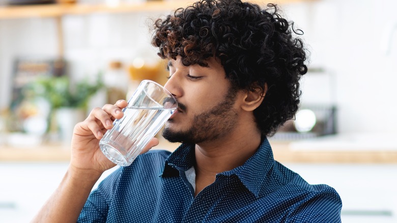 Man drinking water