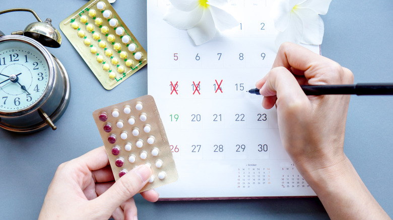 Birth control pills and calendar