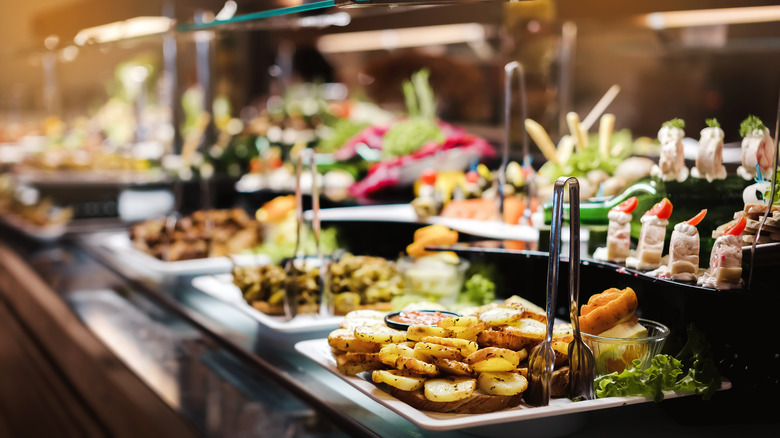 A buffet at a restaurant