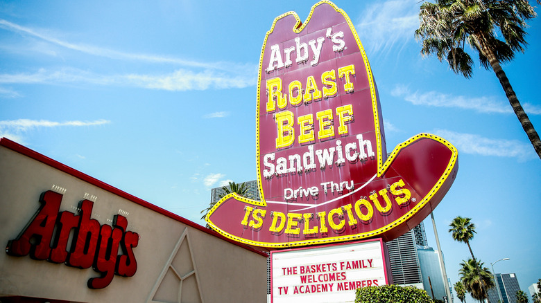 An Arby's restaurant sign
