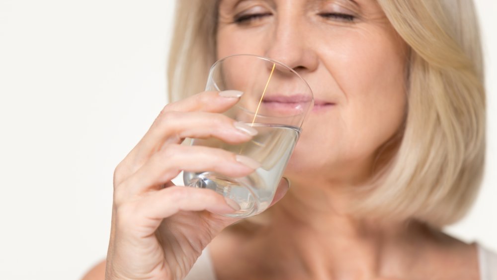 Woman drinking water