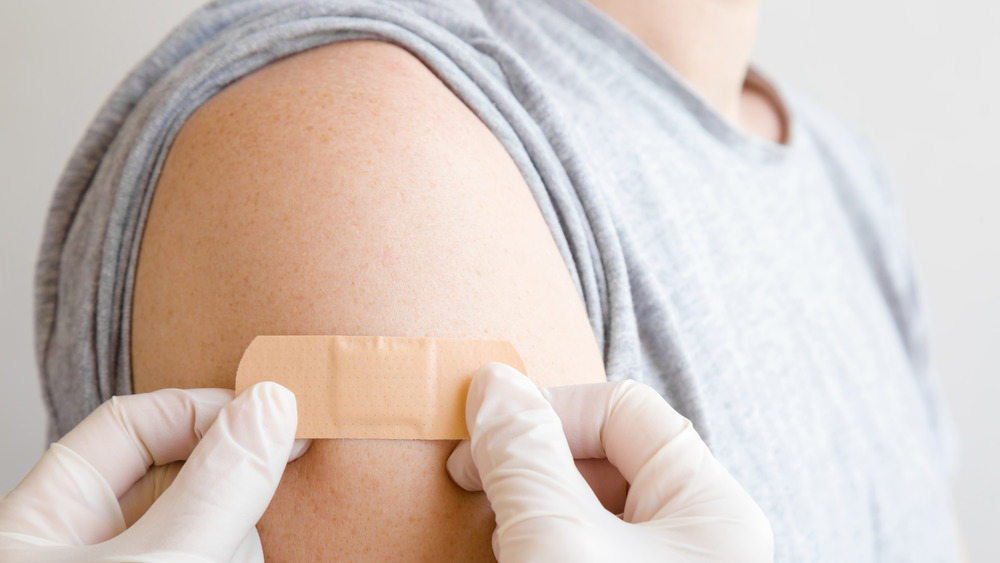 bandaid on arm