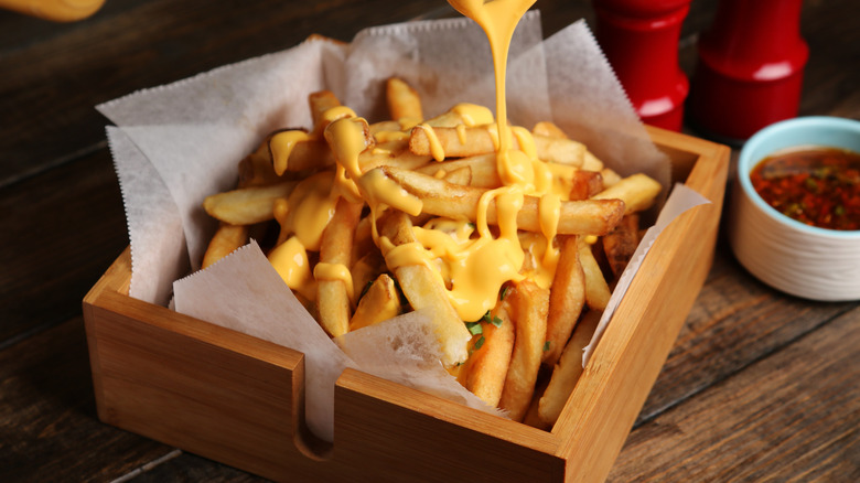 French fries with melted cheese