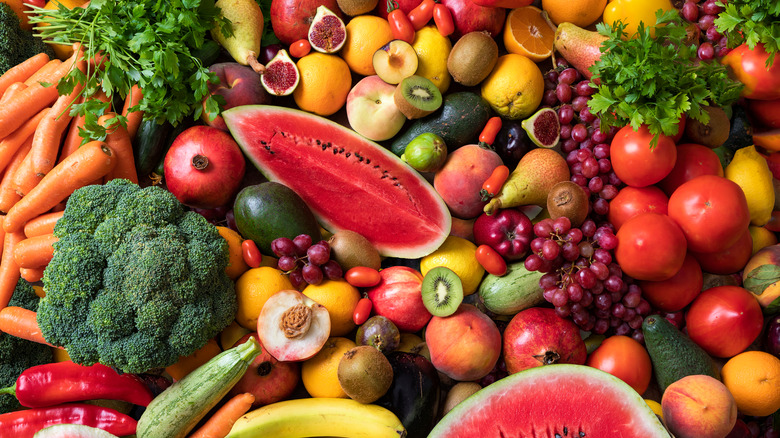 Variety of fruits and vegetables to choose from