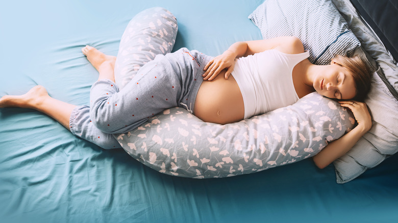 Pregnant woman sleeping