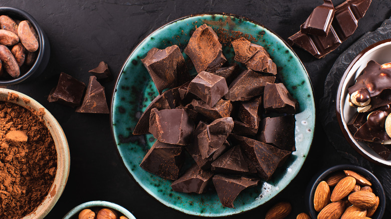 Chocolate in different bowls