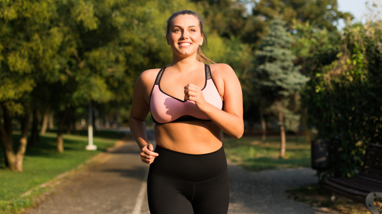 woman running outside