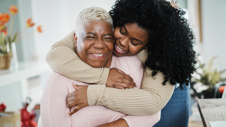 two women hugging