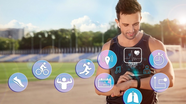 man using fitness device