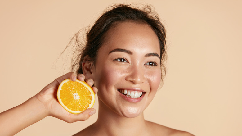 Woman with lemon