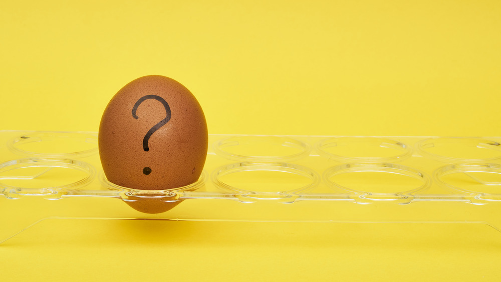 an egg with a question mark