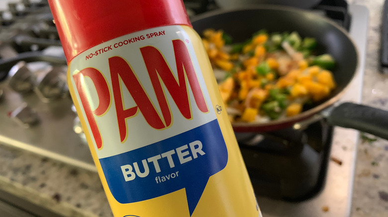 close-up of PAM cooking spray